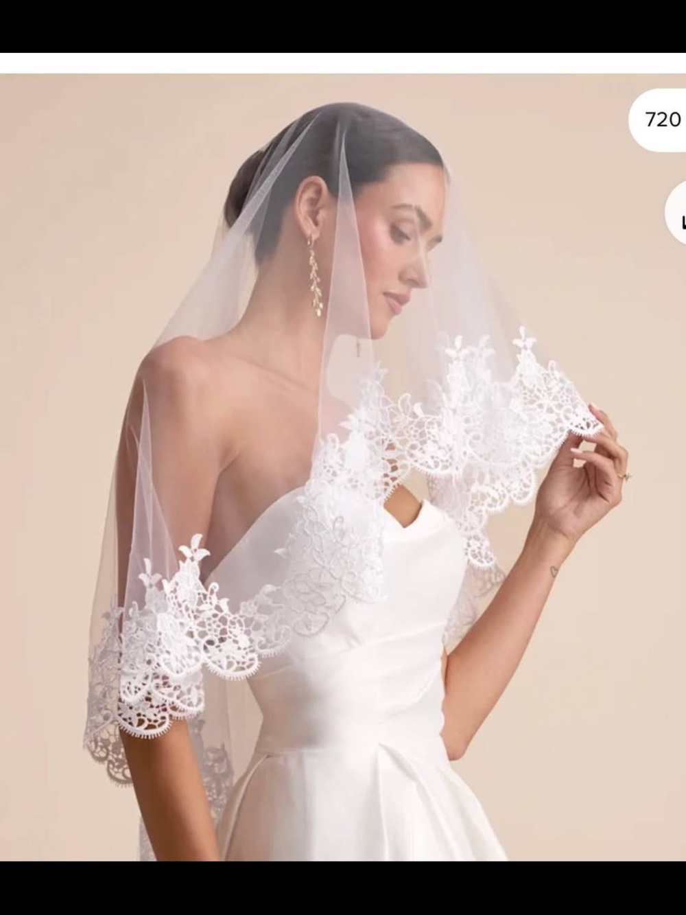 Lulu's White Lace-Edged Bridal Veil